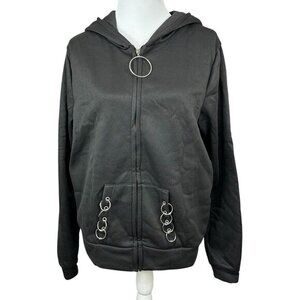 GSB Women’s NWT Black Goth Full Zip Hooded Ring‎ Softshell Sweatshirt XL/C42